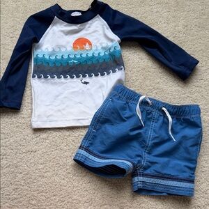 Hanna Andersson Navy and Blue boys Swim Set